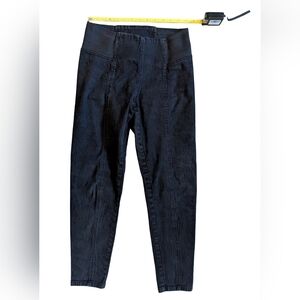 DG2 Diane Gilman Skinny Jeans Black Stretch Pull On Wide Elastic Band Seamed PS